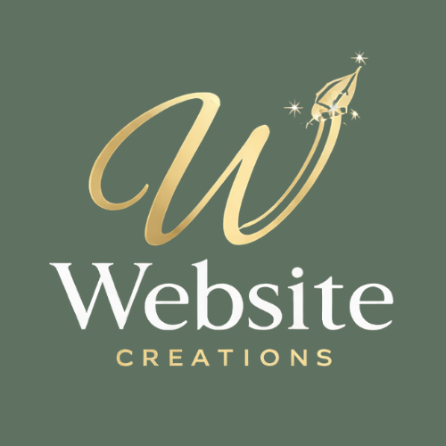 Website Creations logo showing a gold W and the Website in white and Creations in gold signifying the best website designs